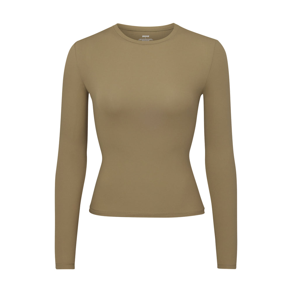 Skims FITS EVERYBODY LONG SLEEVE T-shirt Khaki | 25OFJWXYB
