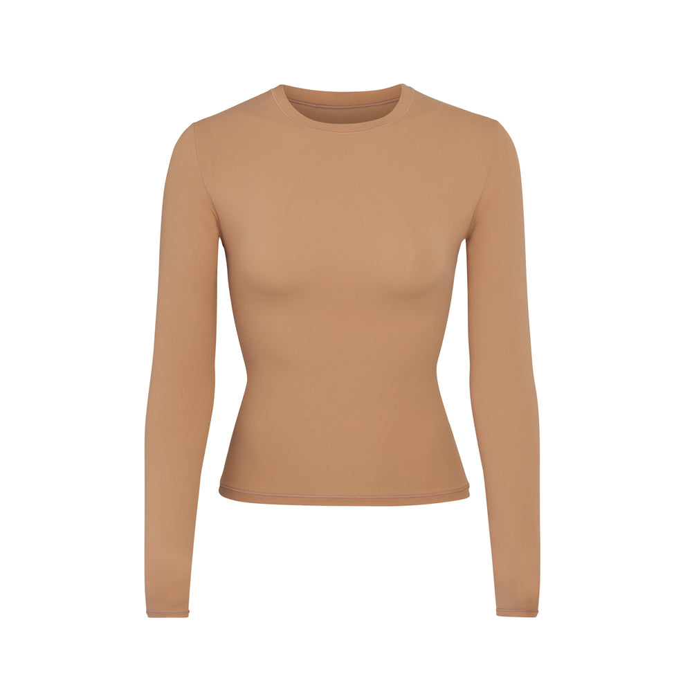 Skims FITS EVERYBODY LONG SLEEVE T-shirt Abrikoos | 70QGYJXFI