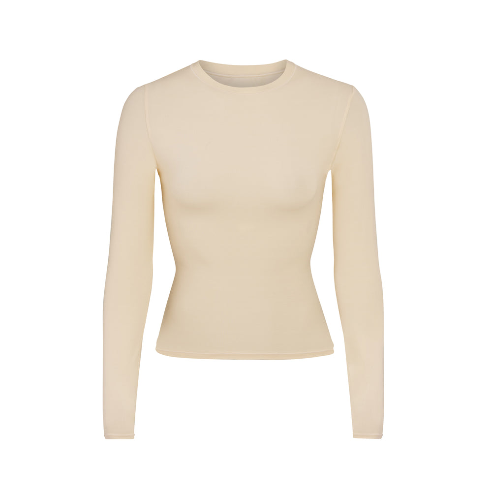 Skims FITS EVERYBODY LONG SLEEVE T-shirt Bruin | 91RFSQDYW