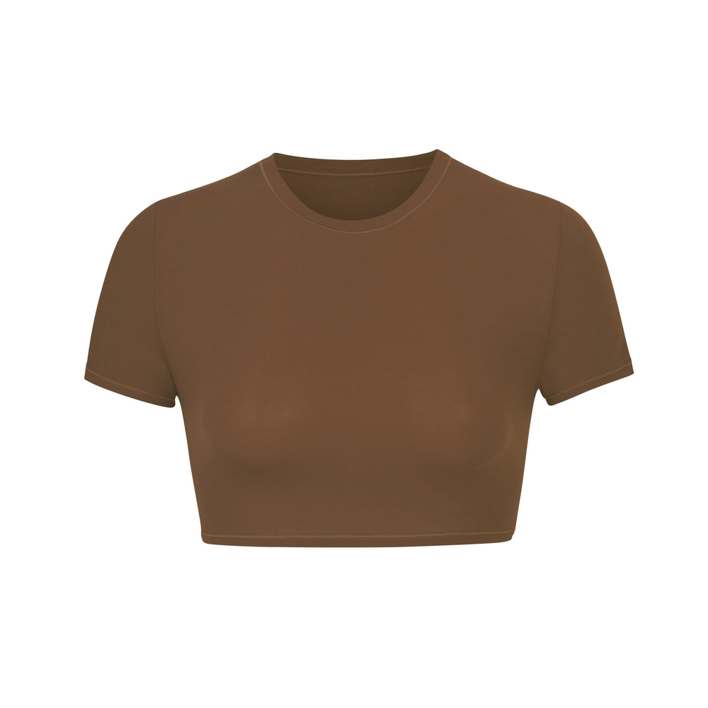 Skims FITS EVERYBODY SUPER CROPPED T-shirt Abrikoos | 08KQZLMBF