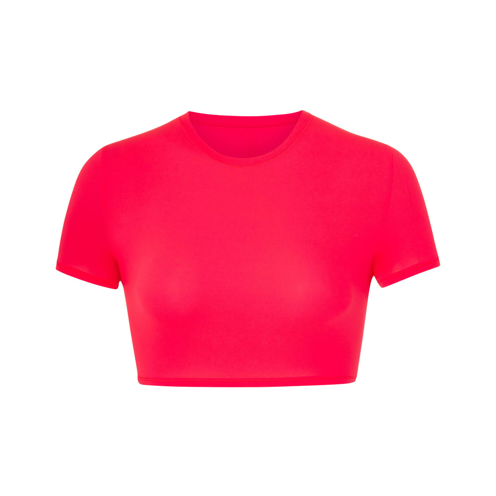 Skims FITS EVERYBODY SUPER CROPPED T-shirt Roze | 28FMZSRVT