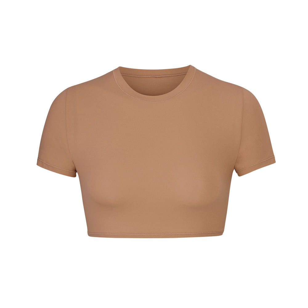 Skims FITS EVERYBODY SUPER CROPPED T-shirt Abrikoos | 75NEHIFLX