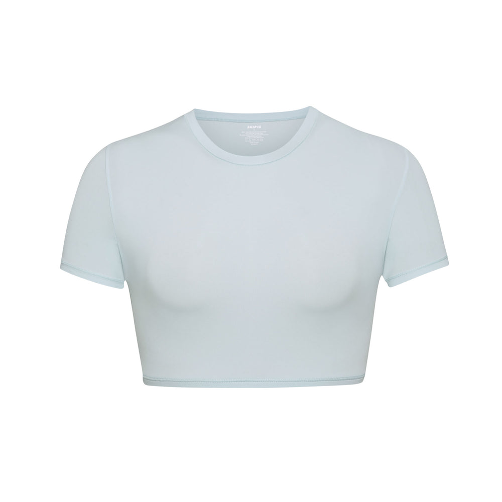 Skims FITS EVERYBODY SUPER CROPPED T-shirt Blauw | 87PSMBUEX