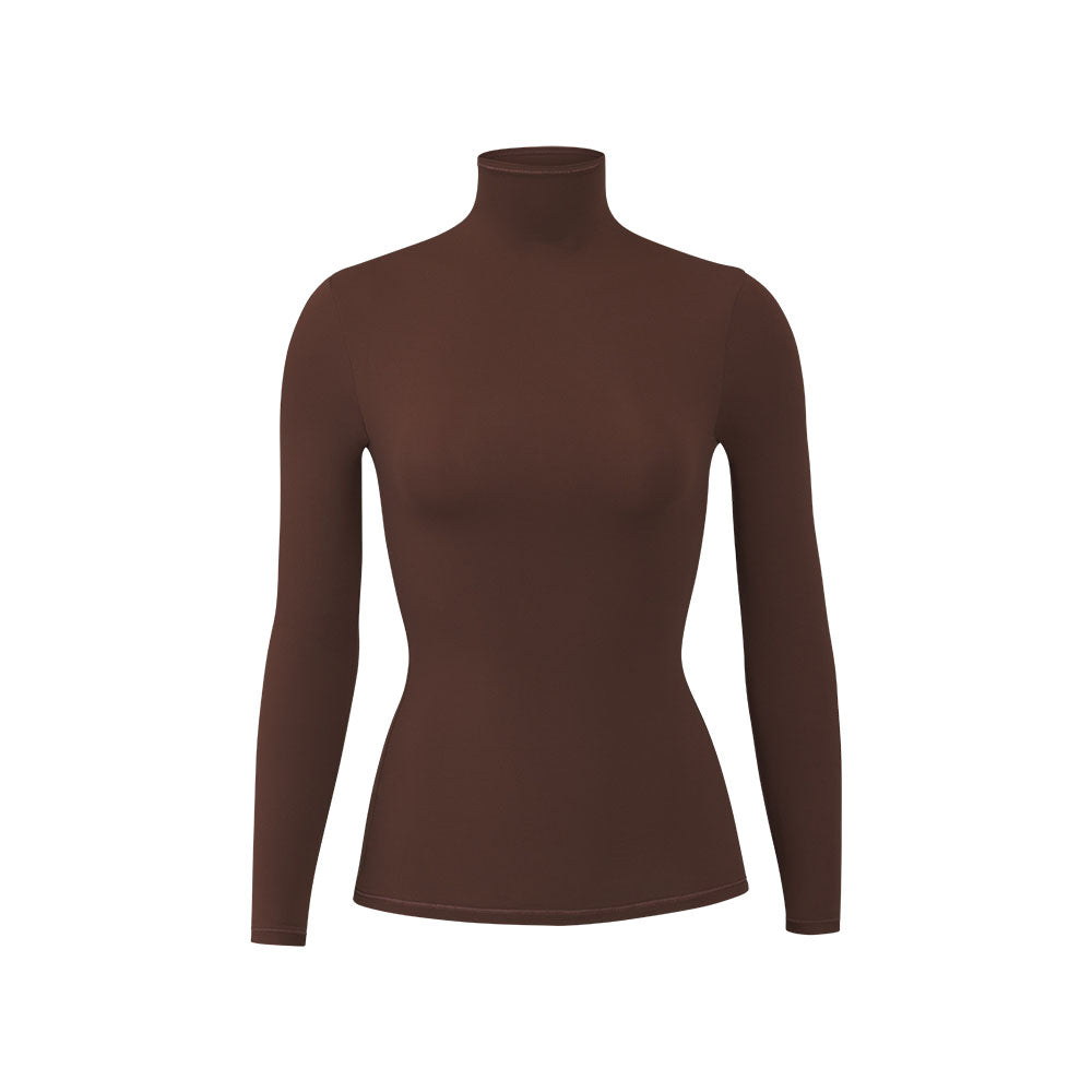 Skims FITS EVERYBODY TURTLENECK T-shirt Chocola | 03LFRPJAI