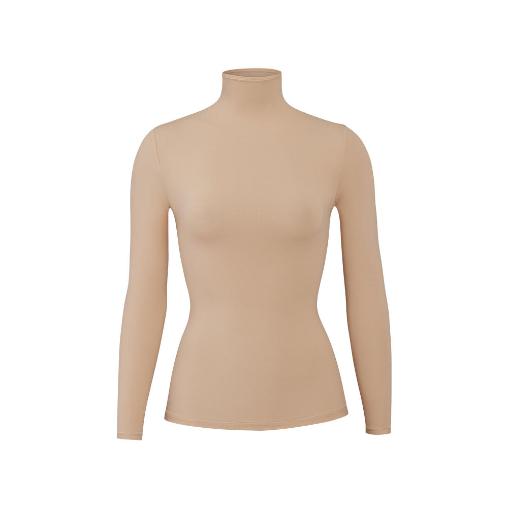 Skims FITS EVERYBODY TURTLENECK T-shirt Beige | 50PJVIAHQ