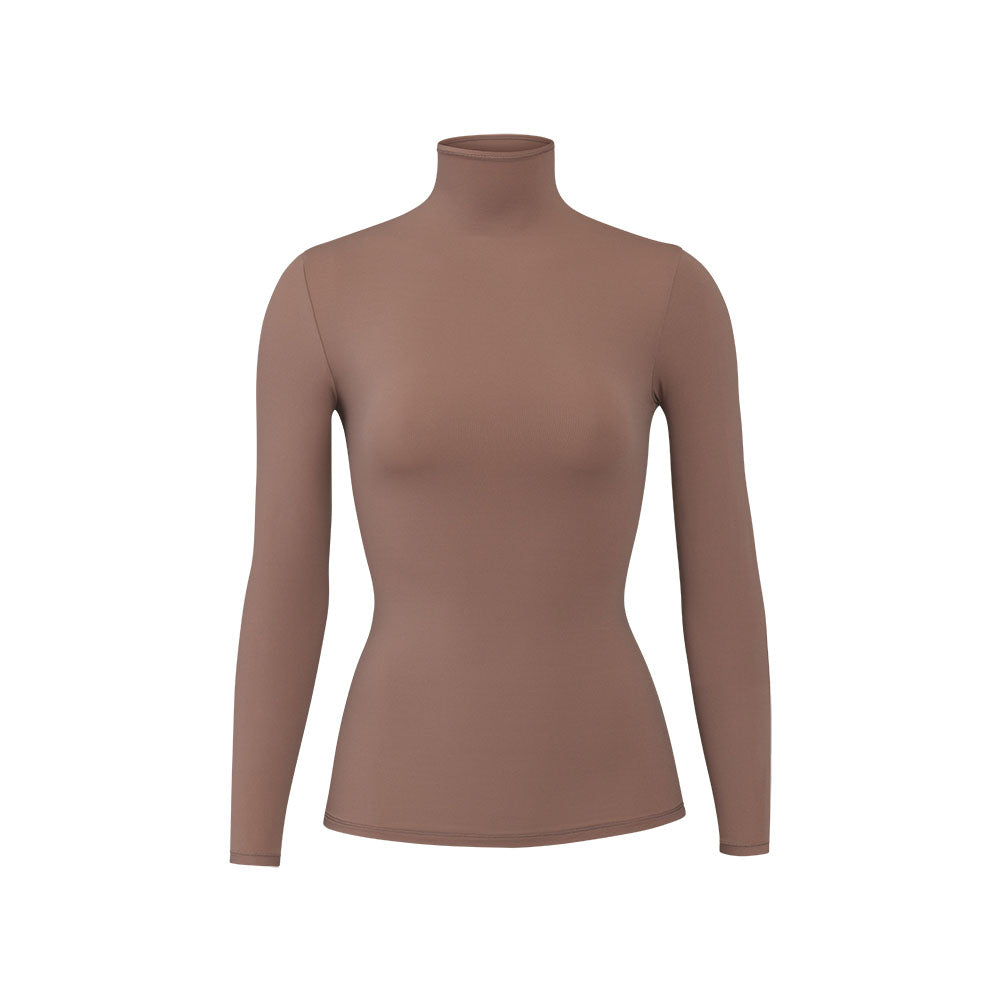 Skims FITS EVERYBODY TURTLENECK T-shirt Bruin | 83EDAPYWF