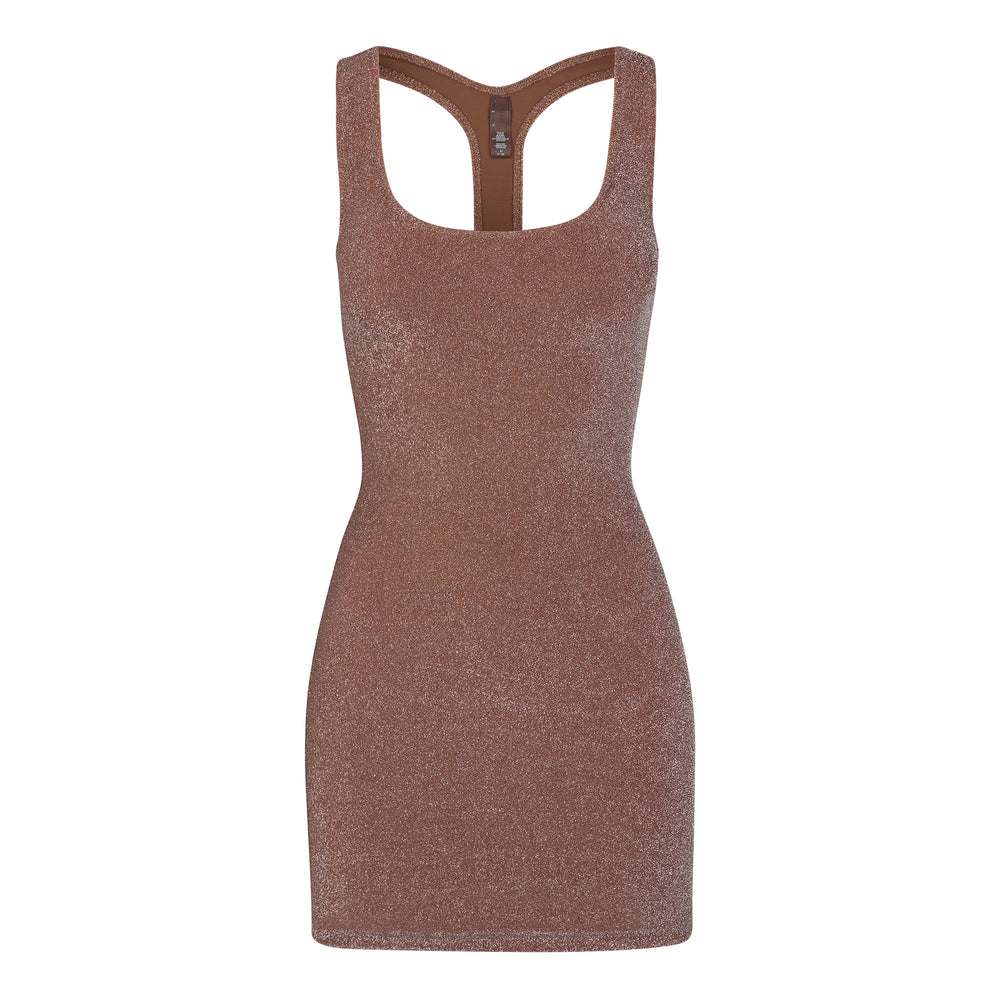 Skims GLITTER SWIM METALLIC Jurk Bruin | 01CUDVOPX