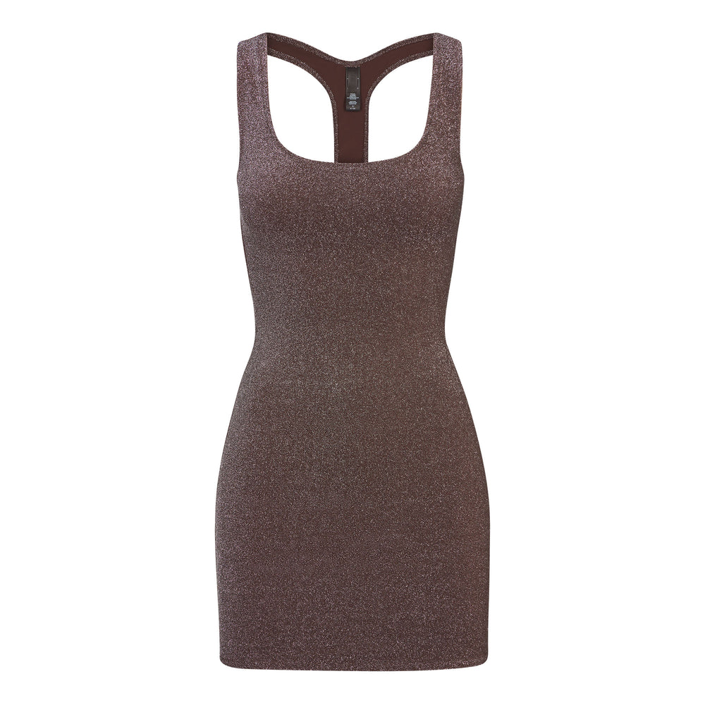 Skims GLITTER SWIM METALLIC Jurk Chocola | 96WTLBPFK