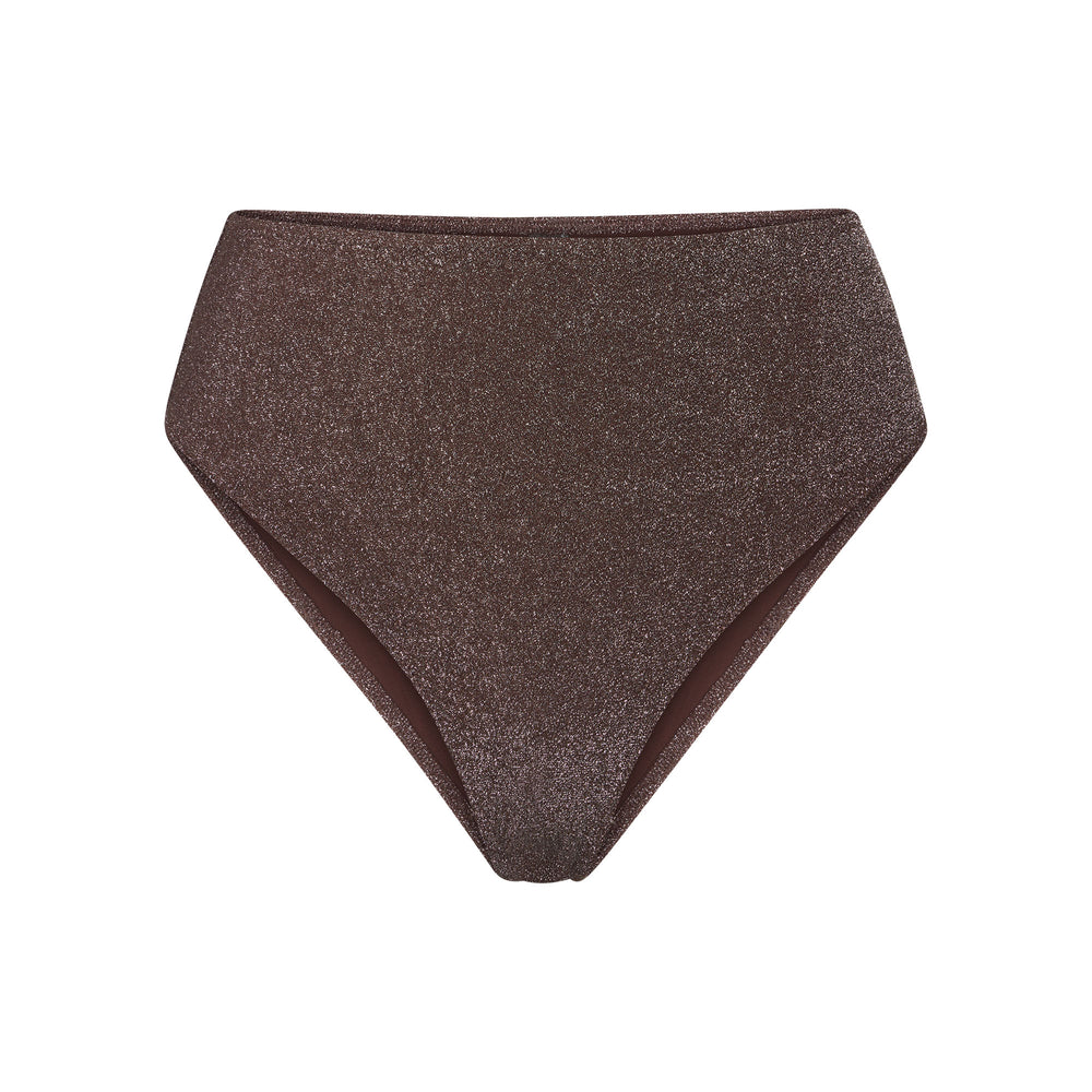Skims GLITTER SWIM MID WAIST BOTTOM Two Pieces Chocola | 86VJMPXRB