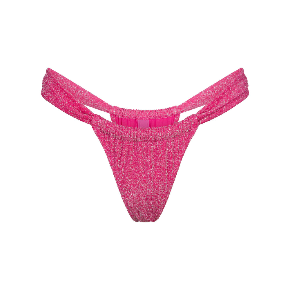 Skims GLITTER SWIM RUCHED BIKINI TANGA Two Pieces Roze | 30OVHPUIR