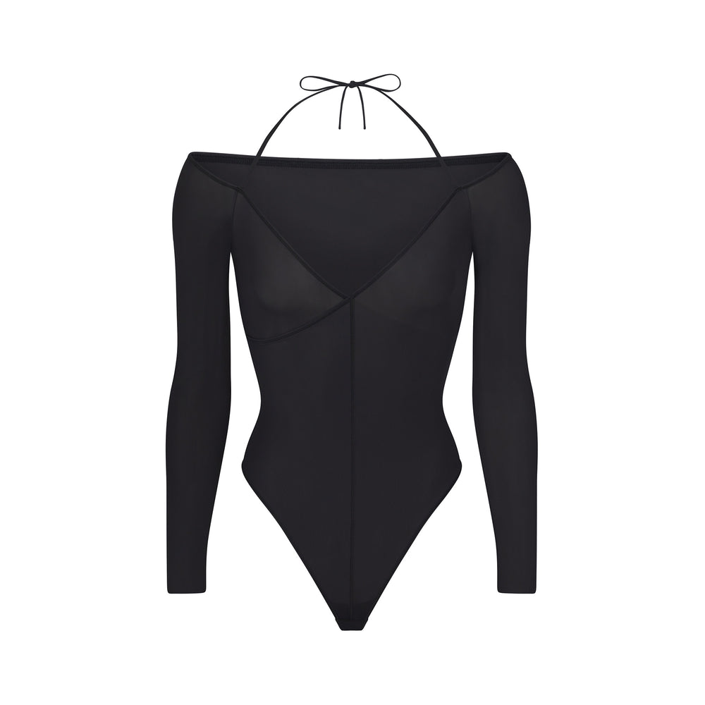 Skims JELLY SHEER Off The Shoulder Bodysuit Zwart | 75LXODNPR