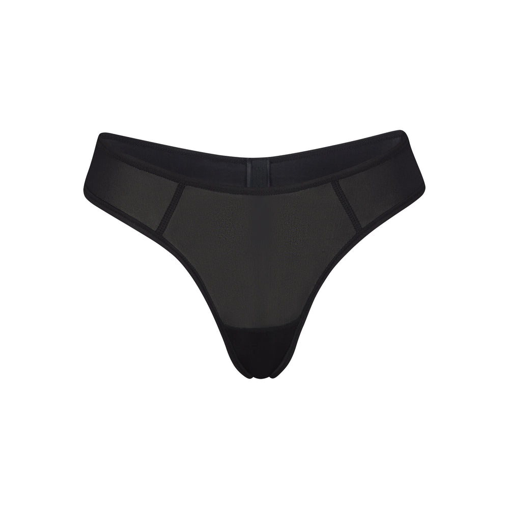 Skims JELLY SHEER SEAMED DIPPED Thong Zwart | 51XQVDBSL