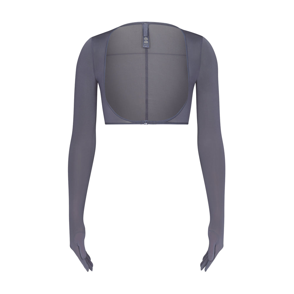 Skims JELLY SHEER SHOULDER SLEEVE Top Grijs Blauw | 83ODFAKWG