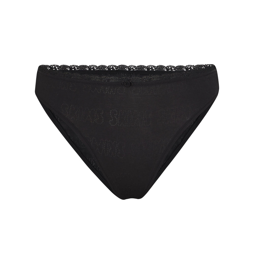 Skims LACE POINTELLE MID RISE Brief Zwart | 73ODMBAGT