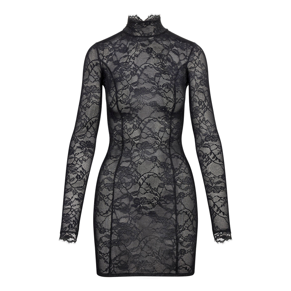 Skims LACE TURTLENECK Jurk Zwart | 31SIPFOUX