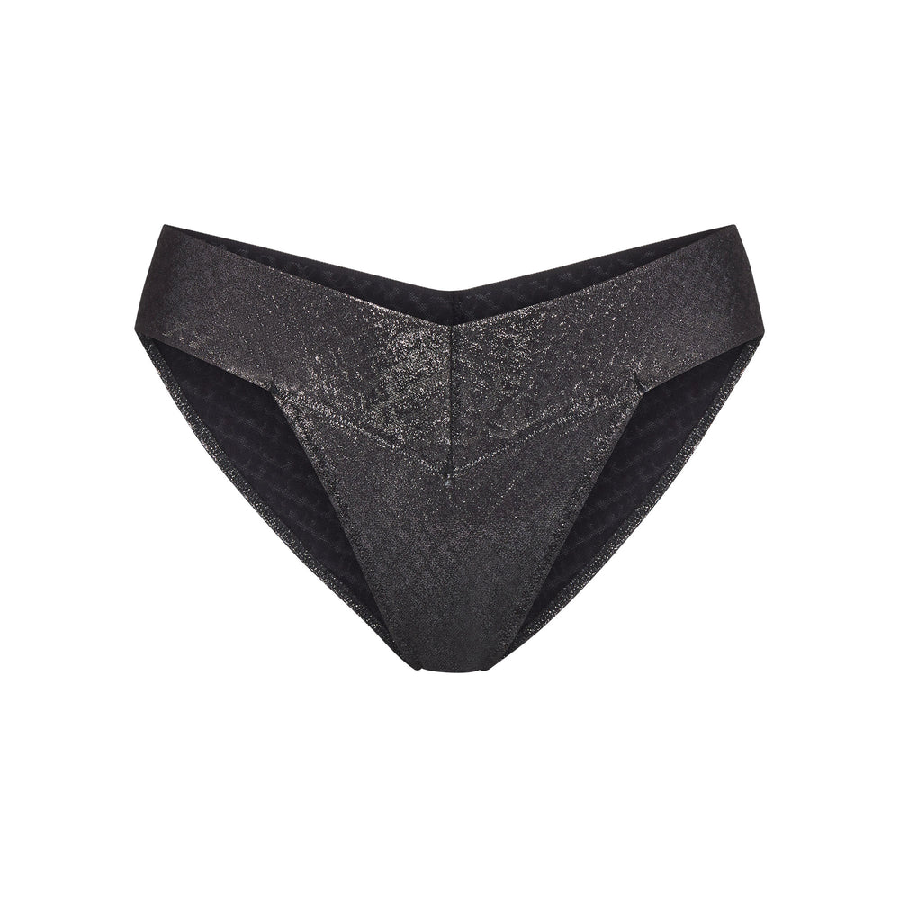 Skims LOGO MESH FOIL CHEEKY Brief Zwart | 03ZDGJNLU
