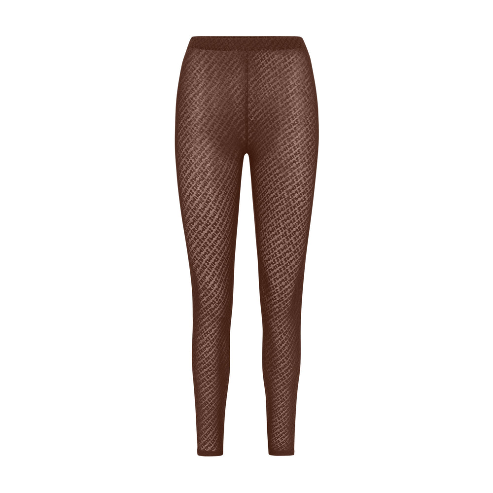 Skims LOGO MESH FOIL Leggings Chocola | 09MOIJHYU