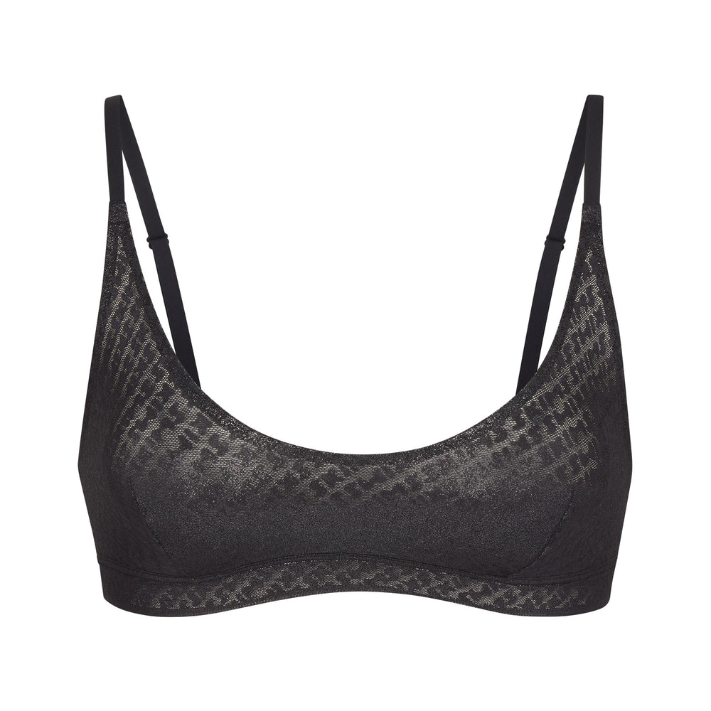 Skims LOGO MESH FOIL SKIMPY TRIANGLE Bralette Zwart | 19SZAIOUM