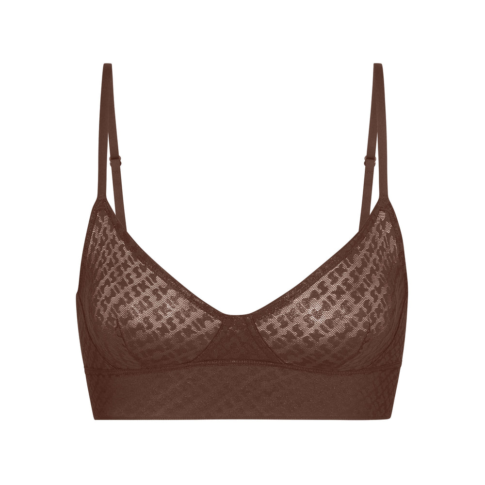 Skims LOGO MESH FOIL TRIANGLE Bralette Chocola | 65LFDUTQG