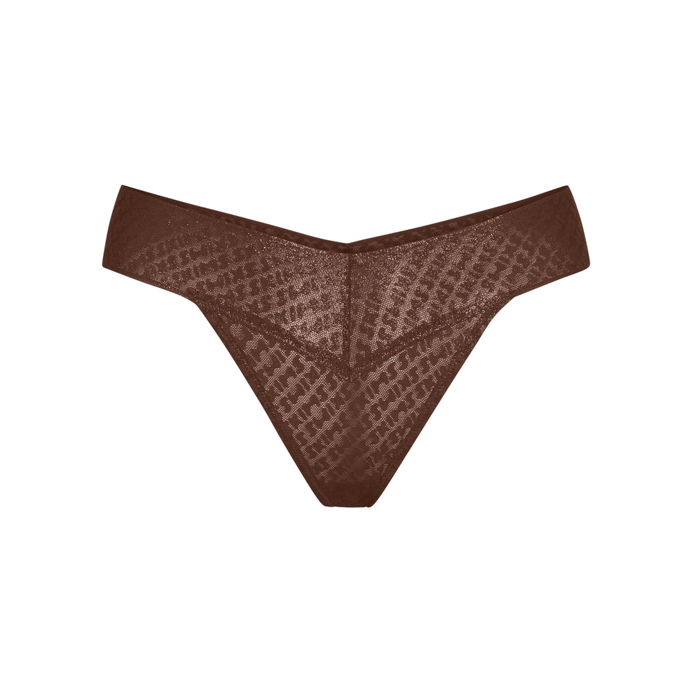 Skims LOGO MESH FOIL Thong Chocola | 30ZBDWPCI