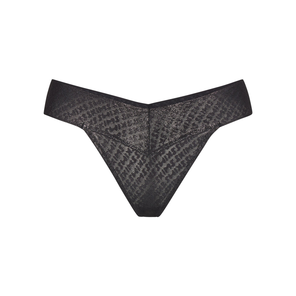 Skims LOGO MESH FOIL Thong Zwart | 15QPZDUNB