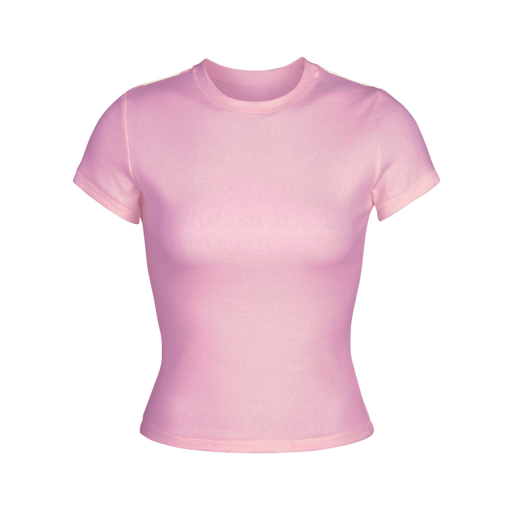 Skims LOGO POINTELLE T-shirt Roze | 27VRCIXMW