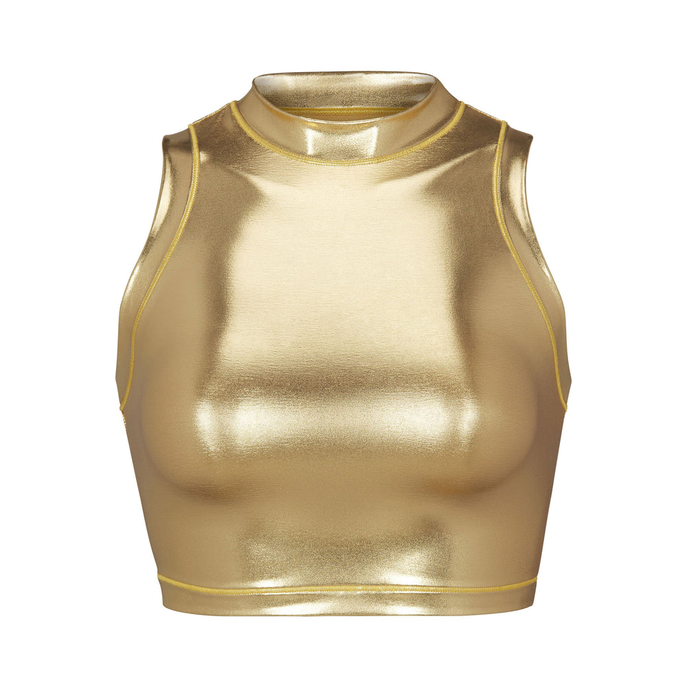 Skims METALLIC SWIM MOCK NECK TANK Two Pieces Goud | 94DZPMXIR