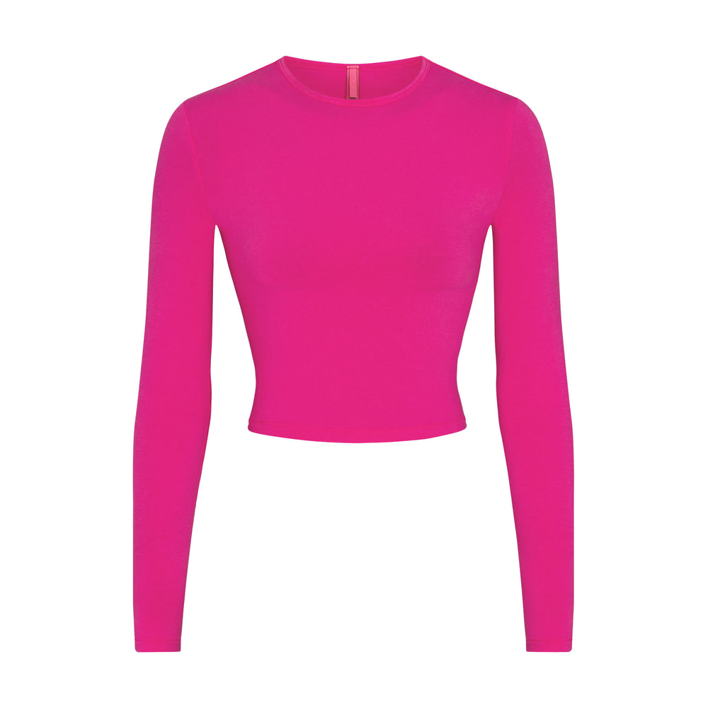 Skims NEW VINTAGE LONG SLEEVE T-shirt Fuchsie | 84WEOFHAT