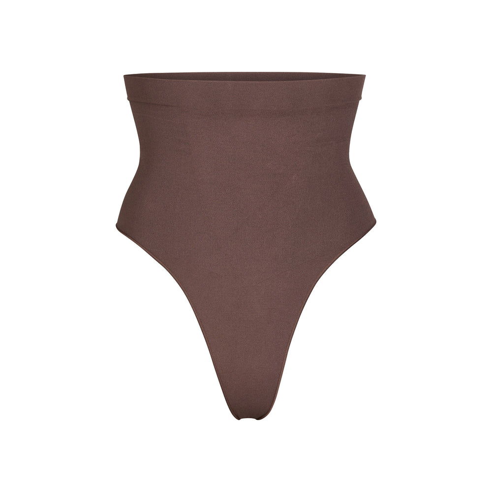 Skims SCULPTING MID WAIST Thong Chocola | 92NCOESWD