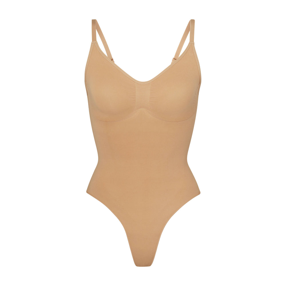 Skims SCULPTING THONG Bodysuit Beige | 95TWNIYDL
