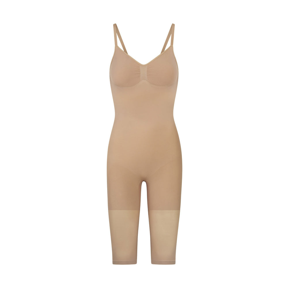 Skims SEAMLESS SCULPT WITH HOSIERY LEG Low Back Bodysuit Beige | 17PDEXOQZ