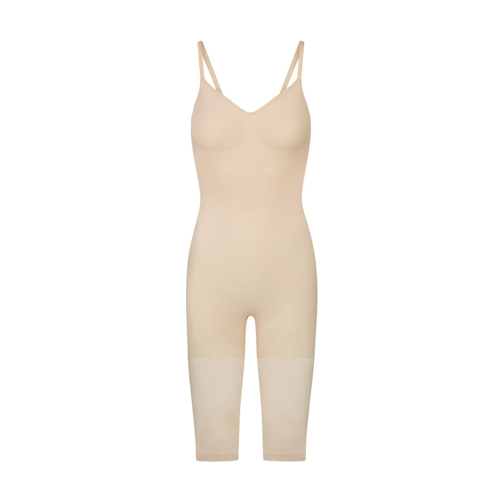 Skims SEAMLESS SCULPT WITH HOSIERY LEG Low Back Bodysuit Bruin | 63GCLZBAM