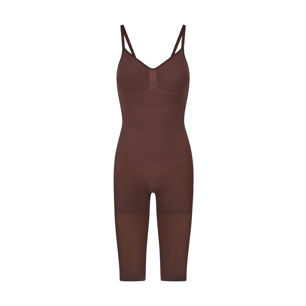 Skims SEAMLESS SCULPT WITH HOSIERY LEG Low Back Bodysuit Chocola | 78VHDPOIR