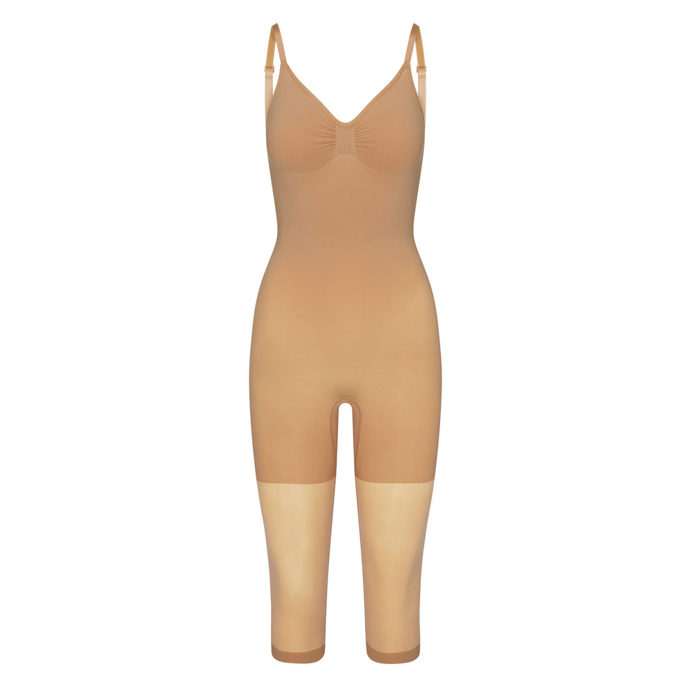 Skims SEAMLESS SCULPT WITH HOSIERY LEG Low Back Bodysuit Beige | 90LIYKEPA