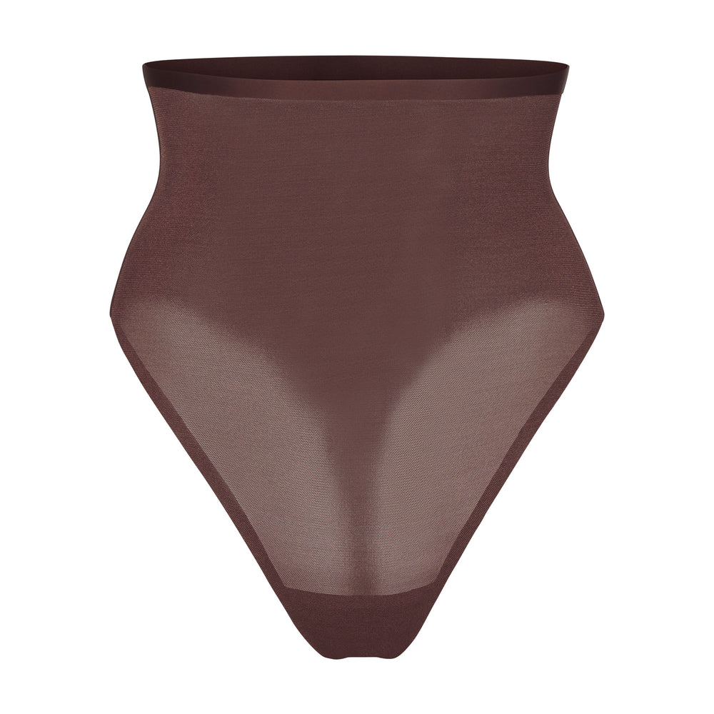 Skims SHEER SCULPT HIGH WAIST Thong Chocola | 25ECBQZMU