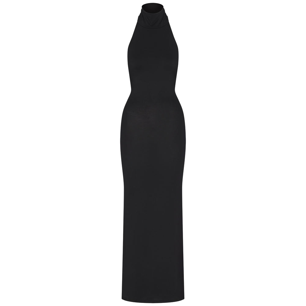 Skims SMOOTH LOUNGE LOW BACK HALTER Jurk Zwart | 18IDQUKFA