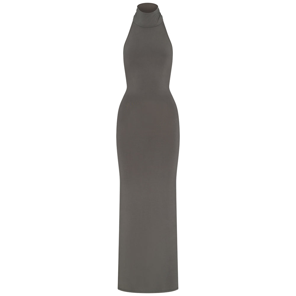 Skims SMOOTH LOUNGE LOW BACK HALTER Jurk Diepgrijs | 90UNRMQSH