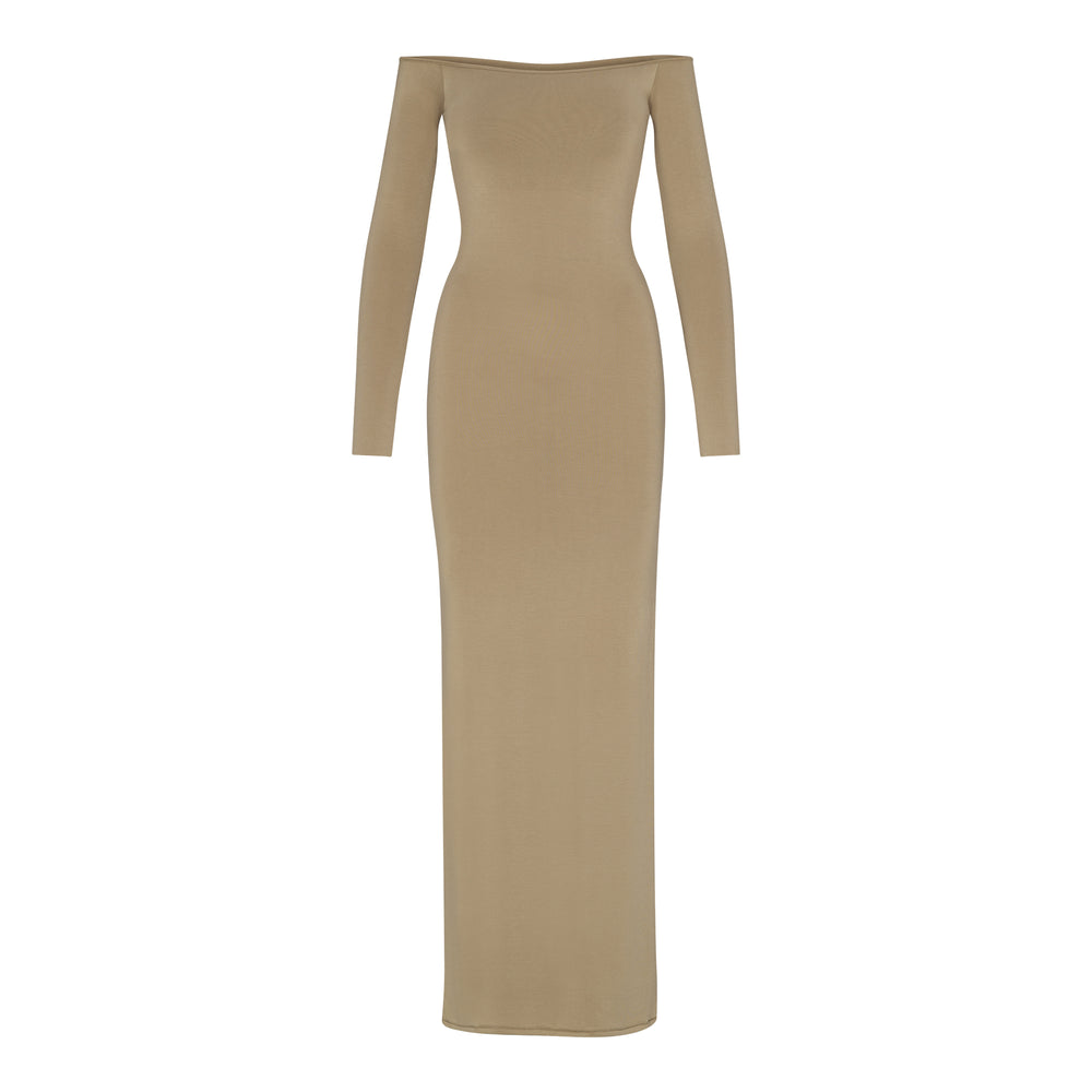 Skims SMOOTH LOUNGE OFF THE SHOULDER Jurk Khaki | 98RMPZEOD
