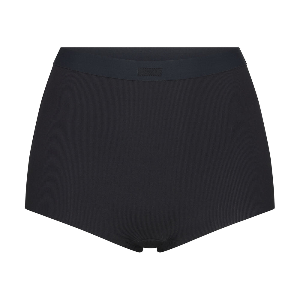 Skims SMOOTH RIB Boy Short Zwart | 54VCWLTIU