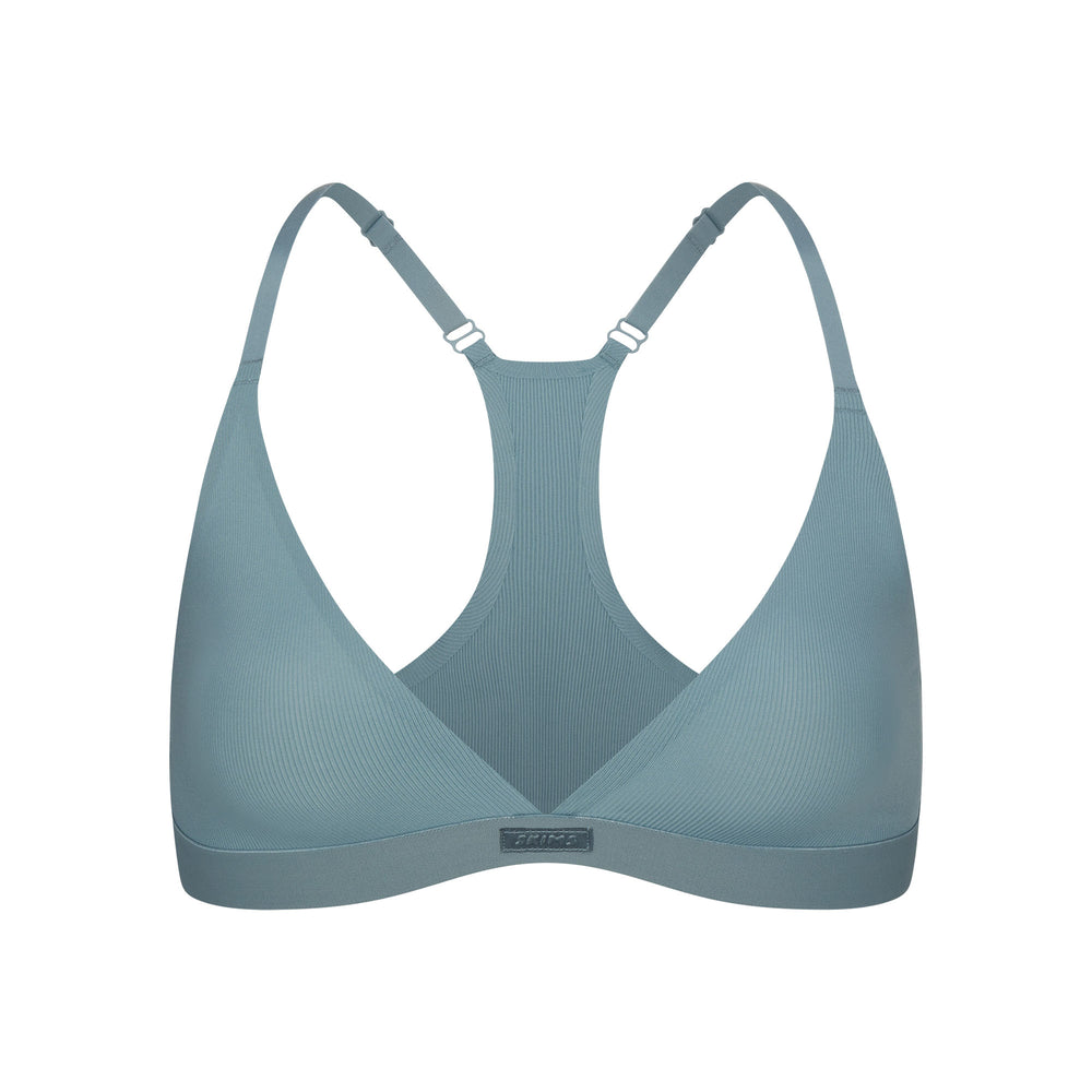 Skims SMOOTH RIB RACERBACK TRIANGLE Bralette Blauw | 12FGCELAU