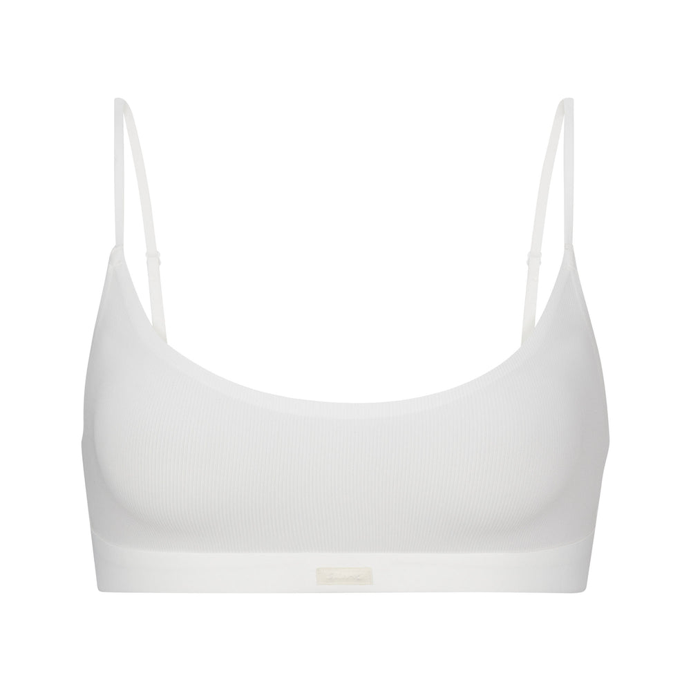 Skims SMOOTH RIB SCOOP NECK Bralette Wit | 93GIKVFTZ