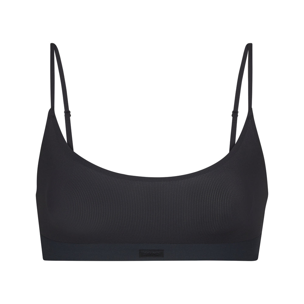 Skims SMOOTH RIB SCOOP NECK Bralette Zwart | 53NTBCIVA