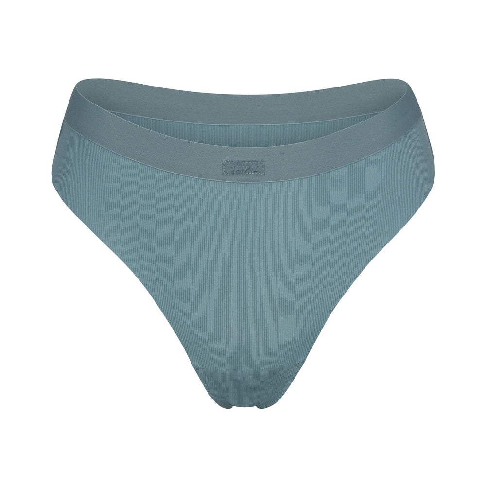 Skims SMOOTH RIB Thong Blauw | 03ORJQFHP