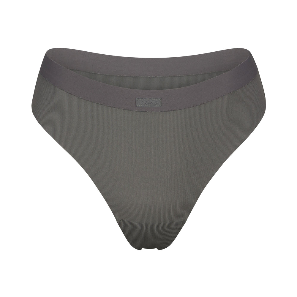 Skims SMOOTH RIB Thong Diepgrijs | 73BFNXGOZ