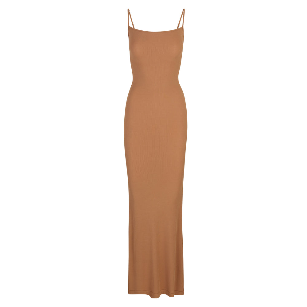 Skims SOFT LOUNGE LONG SLIP Jurk Bruin | 51TSKORVM
