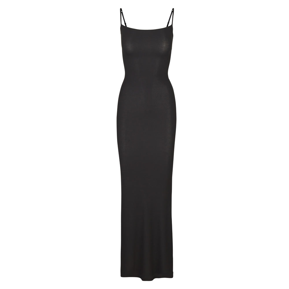 Skims SOFT LOUNGE LONG SLIP Jurk Zwart | 93HMXRCVN