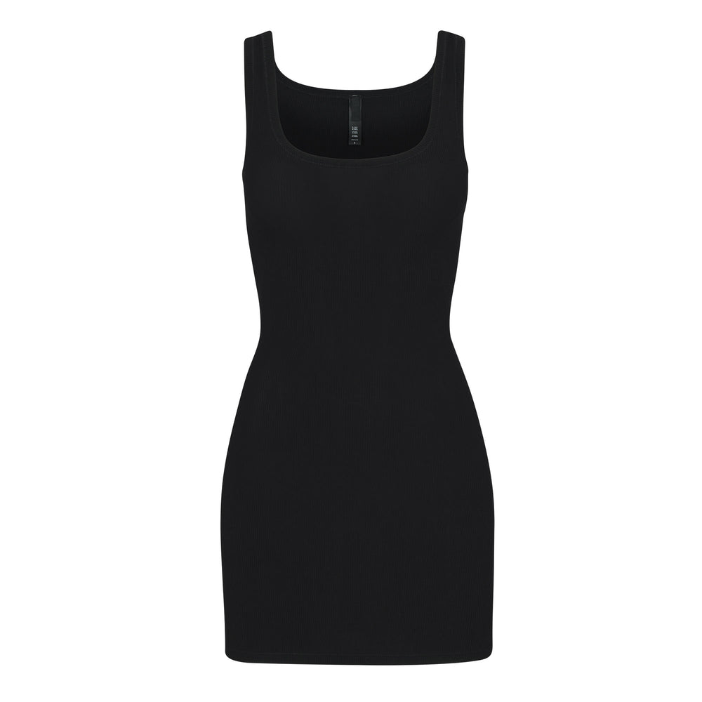 Skims SOFT LOUNGE MINI Jurk Zwart | 68EAWGBJH