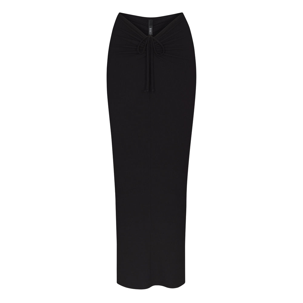Skims SOFT LOUNGE RUCHED LONG Rok Zwart | 24UQDTHLI