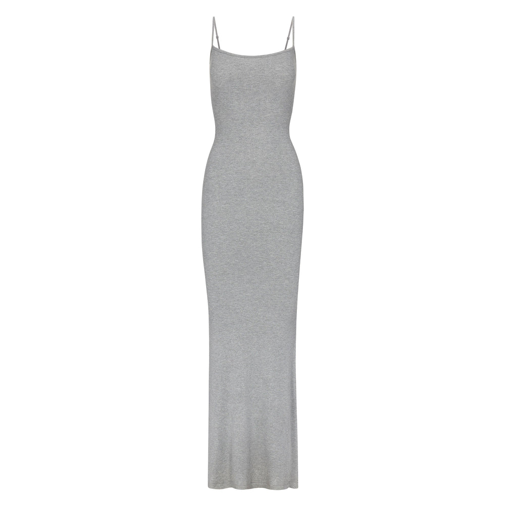 Skims SOFT LOUNGE SHIMMER LONG SLIP Jurk Grijs | 54RDGEJBV