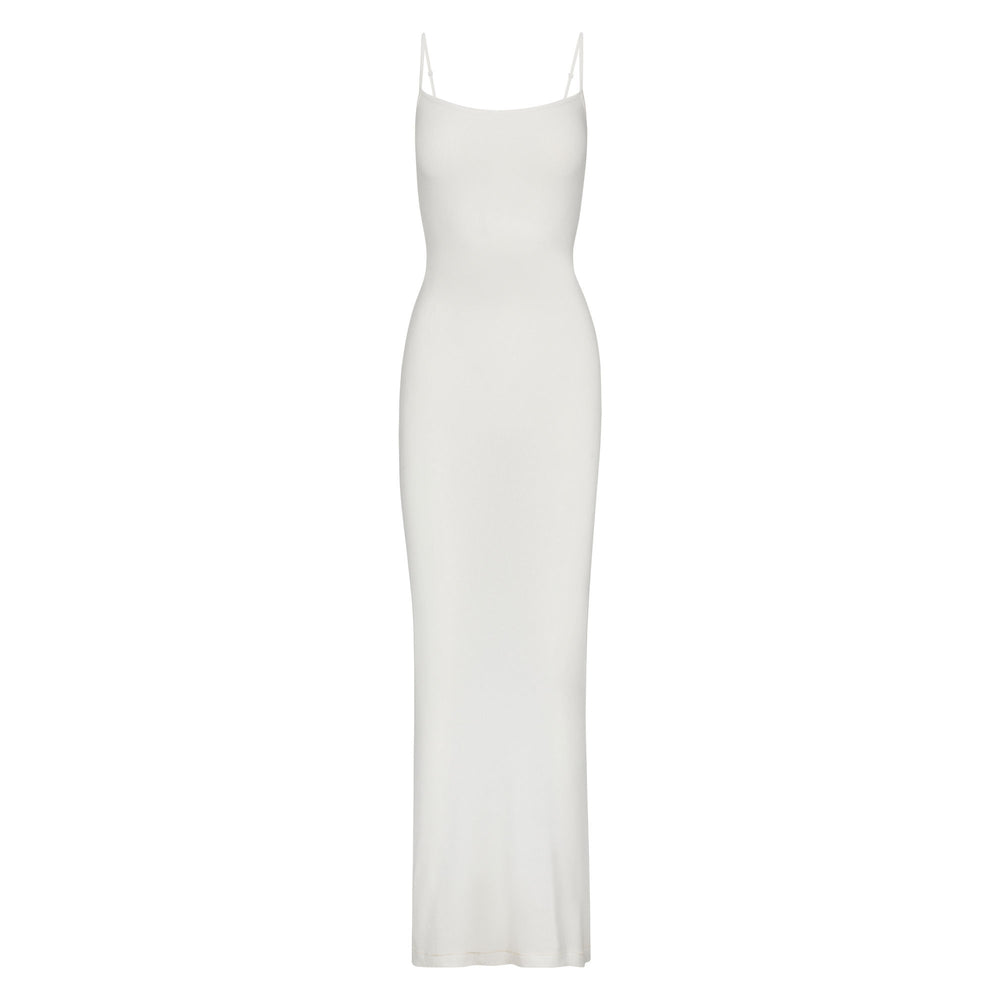 Skims SOFT LOUNGE SHIMMER LONG SLIP Jurk Wit | 98TCXSKEN